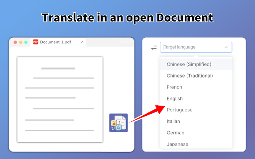 PDF Translator Translate PDF online  from Chrome web store to be run with OffiDocs Chromium online