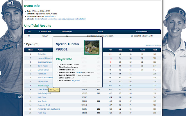 PDGA Profiler  from Chrome web store to be run with OffiDocs Chromium online