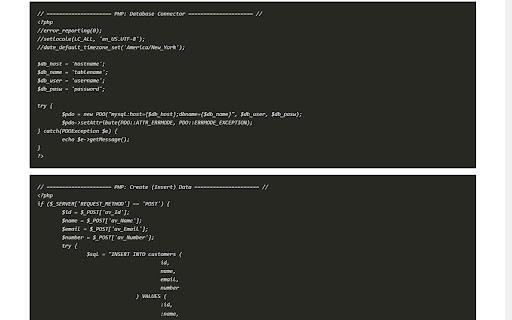 PDOQuickGen: PHP CRUD Wizard from Chrome web store to be run with OffiDocs Chromium online PDOQuickGen: PHP CRUD Wizard from Chrome web store to be run with OffiDocs Chromium online