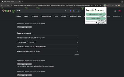 Peaceful Browsing for health anxiety  from Chrome web store to be run with OffiDocs Chromium online