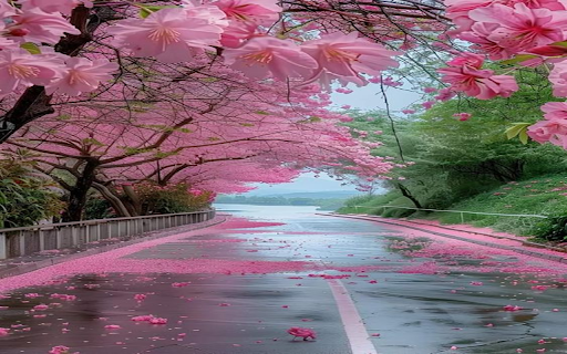 Peach blossom road wallpaper  from Chrome web store to be run with OffiDocs Chromium online