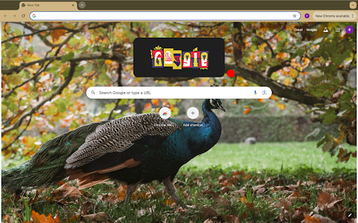 Peacock and golden leaves  from Chrome web store to be run with OffiDocs Chromium online