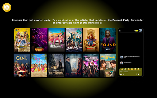 Peacock Party  from Chrome web store to be run with OffiDocs Chromium online