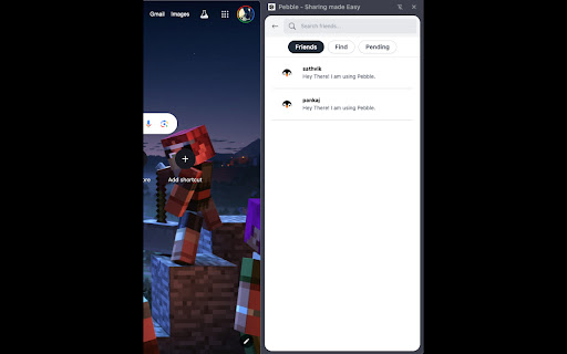 Pebble Sharing made Easy  from Chrome web store to be run with OffiDocs Chromium online