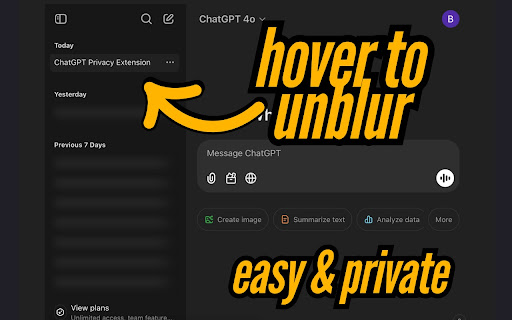 Peekaboo: ChatGPT Privacy Enhancer  from Chrome web store to be run with OffiDocs Chromium online