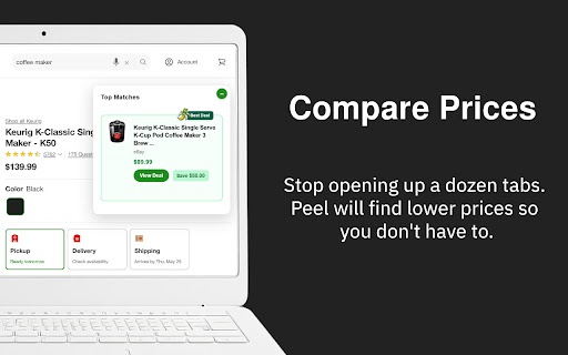 Peel: Price Comparison and Online Savings  from Chrome web store to be run with OffiDocs Chromium online