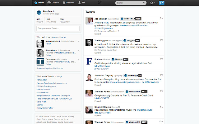 PeerReach  from Chrome web store to be run with OffiDocs Chromium online
