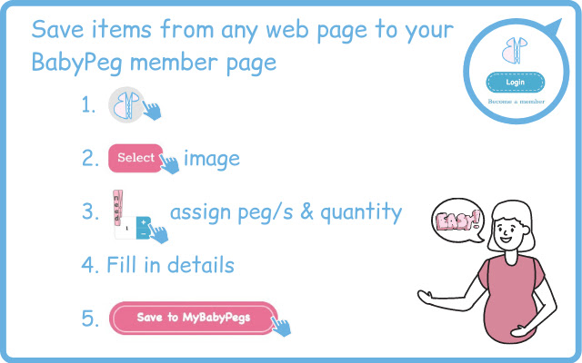 Peg Me BabyPeg  from Chrome web store to be run with OffiDocs Chromium online