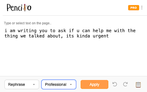 Pencilo AI Writing Assistant | AI Grammar Checker  from Chrome web store to be run with OffiDocs Chromium online