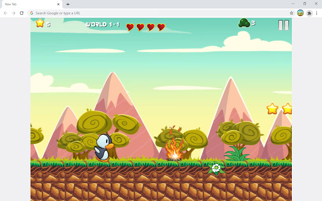 Penguin Adventure Game  from Chrome web store to be run with OffiDocs Chromium online