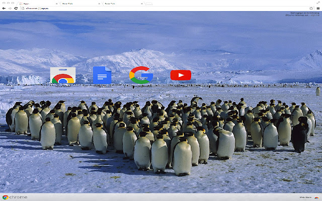 Penguins Theme  from Chrome web store to be run with OffiDocs Chromium online