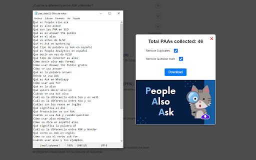 People Also Ask  from Chrome web store to be run with OffiDocs Chromium online