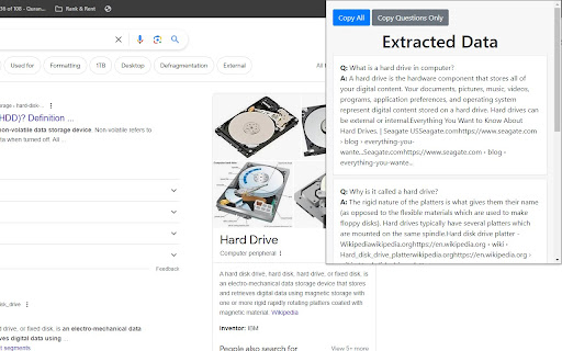 People Also Ask Extractor  from Chrome web store to be run with OffiDocs Chromium online
