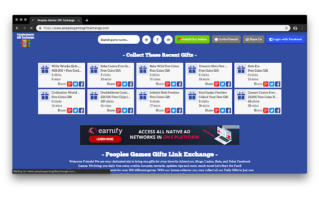 Peoples Gamez Gift Exchange  from Chrome web store to be run with OffiDocs Chromium online