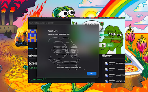 Pepe is Love  from Chrome web store to be run with OffiDocs Chromium online