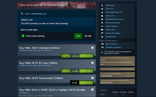 pepeizqs deals for Steam and GOG  from Chrome web store to be run with OffiDocs Chromium online