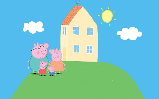 Peppa Pig House With Family Browser Theme  from Chrome web store to be run with OffiDocs Chromium online
