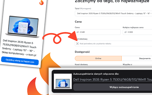 Pepper.pl Dodawaj promocje szybciej i łatwiej  from Chrome web store to be run with OffiDocs Chromium online