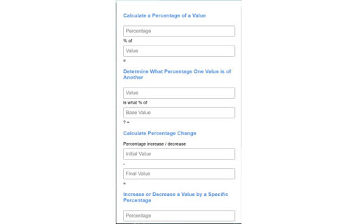 Percentage Calculator Extension  from Chrome web store to be run with OffiDocs Chromium online