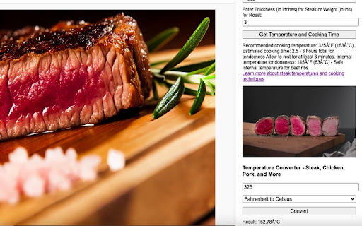 Perfect Meat Temp: Steak  Meat Doneness Guide  from Chrome web store to be run with OffiDocs Chromium online