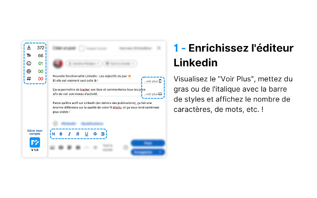 PerfectPost: makes Linkedin 10x better  from Chrome web store to be run with OffiDocs Chromium online