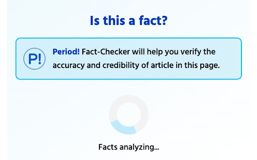 Period! Fact Checker from Chrome web store to be run with OffiDocs Chromium online Period! Fact Checker from Chrome web store to be run with OffiDocs Chromium online