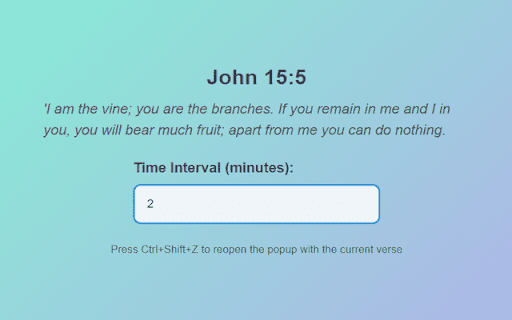 Periodic Bible Verse Extension  from Chrome web store to be run with OffiDocs Chromium online