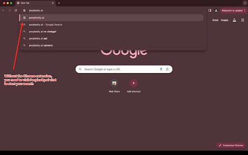 Perplexity AI Search  from Chrome web store to be run with OffiDocs Chromium online