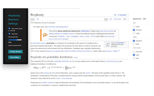 Perplexity Shortcut  from Chrome web store to be run with OffiDocs Chromium online