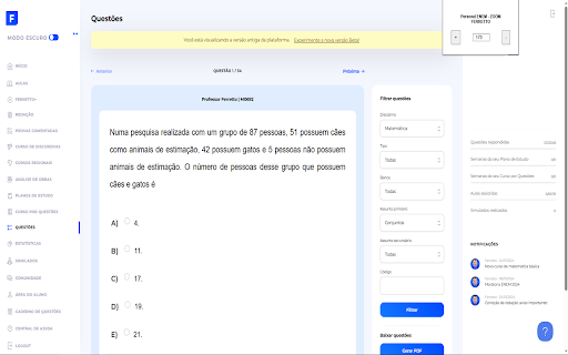 Personal ENEM ZOOM FERRETTO  from Chrome web store to be run with OffiDocs Chromium online