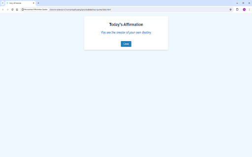 Personalized Affirmation Quotes  from Chrome web store to be run with OffiDocs Chromium online