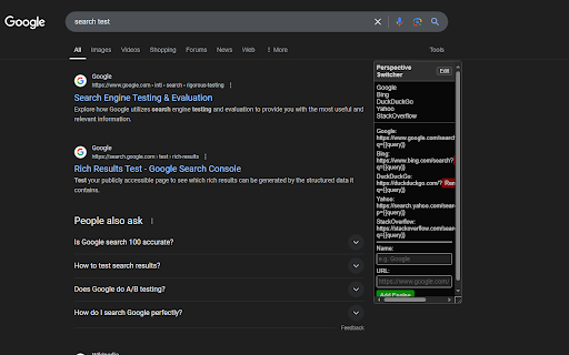 Perspective Switcher  from Chrome web store to be run with OffiDocs Chromium online