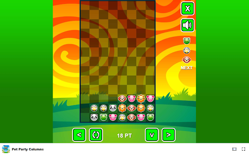 Pet Party Columns Game Can you complete the game by aligning all animals?  from Chrome web store to be run with OffiDocs Chromium online