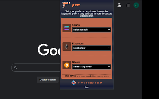 pew  from Chrome web store to be run with OffiDocs Chromium online