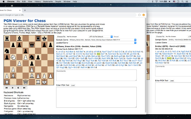 PGN Viewer for Chess  from Chrome web store to be run with OffiDocs Chromium online