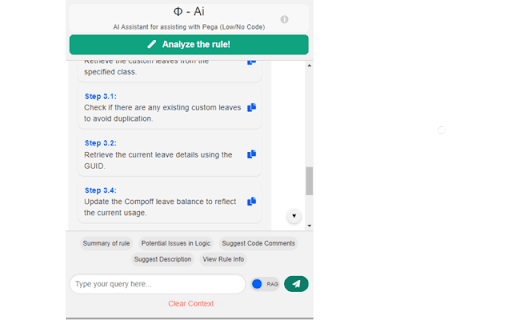 Phi AI for Low/No Code (Pega)  from Chrome web store to be run with OffiDocs Chromium online