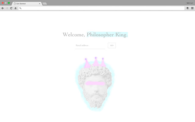 Philosopher King New Tab  from Chrome web store to be run with OffiDocs Chromium online