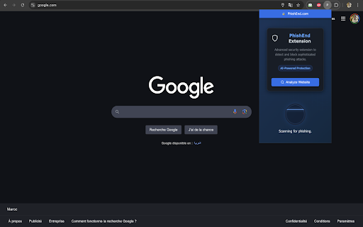 PhishEnd Extension  from Chrome web store to be run with OffiDocs Chromium online