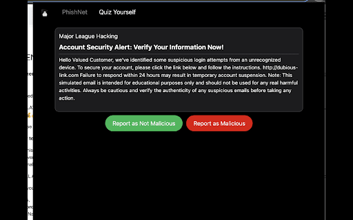 PhishNet  from Chrome web store to be run with OffiDocs Chromium online