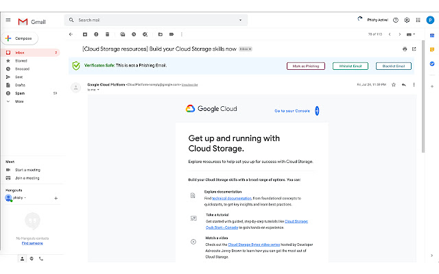 Phishy  from Chrome web store to be run with OffiDocs Chromium online
