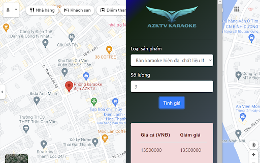 Phòng karaoke đẹp AZKTV  from Chrome web store to be run with OffiDocs Chromium online