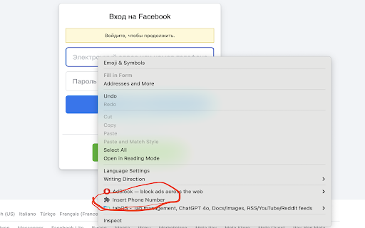 Phone Number Inserter  from Chrome web store to be run with OffiDocs Chromium online