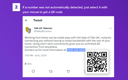 PhoneQR  from Chrome web store to be run with OffiDocs Chromium online