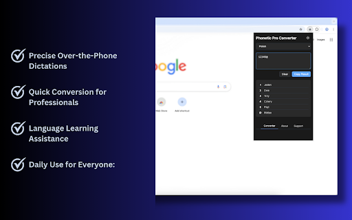 Phonetic Pro Text Converter  from Chrome web store to be run with OffiDocs Chromium online