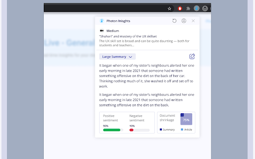 Photon Insights  from Chrome web store to be run with OffiDocs Chromium online