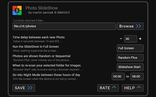 Photo SlideShow  from Chrome web store to be run with OffiDocs Chromium online