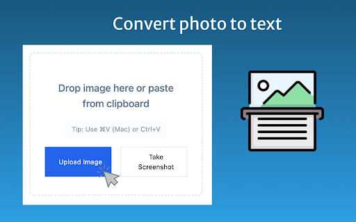 Photo to Text  from Chrome web store to be run with OffiDocs Chromium online