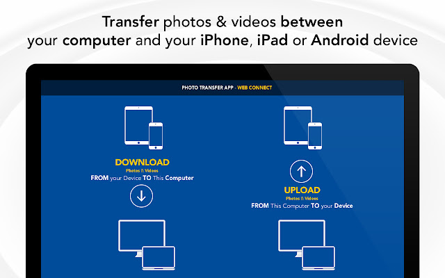 Photo Transfer App  from Chrome web store to be run with OffiDocs Chromium online