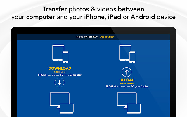 Photo Transfer App  from Chrome web store to be run with OffiDocs Chromium online