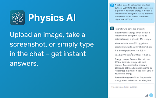 Physics AI  from Chrome web store to be run with OffiDocs Chromium online